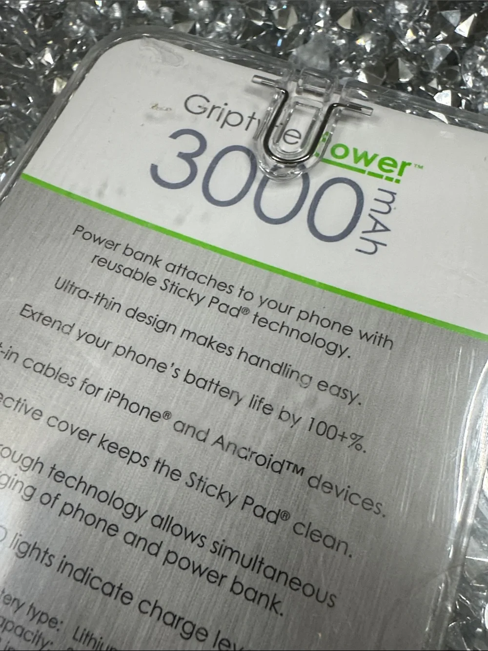 HP White Portable Power Bank with Blue Logo - 3000mAh Apple and android NEW